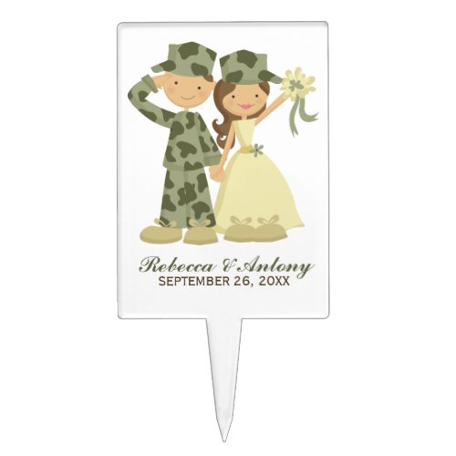 Soldier and Bride Military Wedding Cake Topper