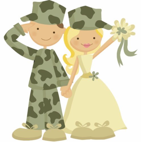 Soldier and Bride Wedding Cake Topper Cutout