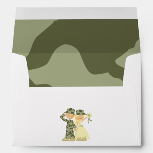 Soldier and Bride Wedding Invitation Envelopes