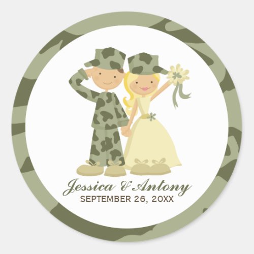 Soldier and Bride Wedding Stickers