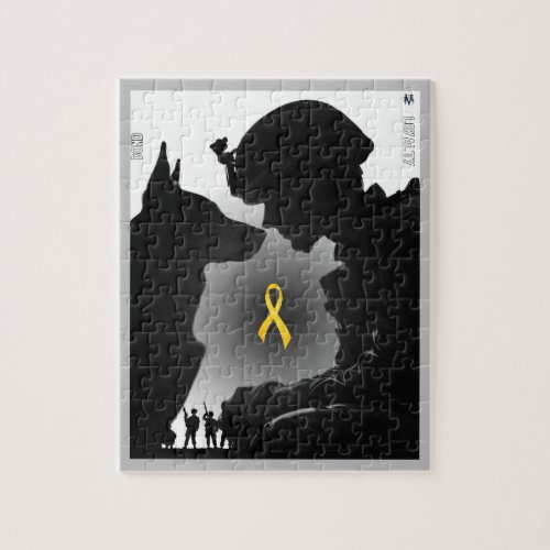 Soldier and Dog Deep Connection Friendship Jigsaw Puzzle