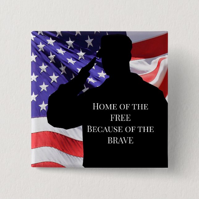 Soldier and Flag Button (Front)