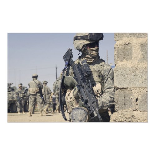 Soldier armed with a MK_48 Photo Print