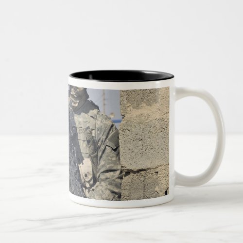 Soldier armed with a MK_48 Two_Tone Coffee Mug