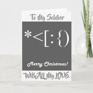 ***SOLDIER AT CHRISTMAS*** MISTLETOE WISHES FOR U! HOLIDAY CARD