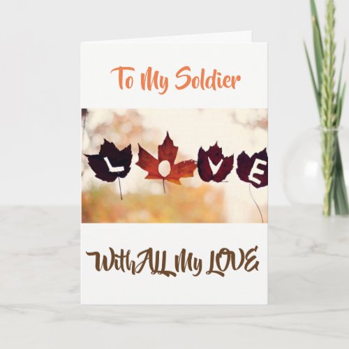 SOLDIER AT THANKSGIVING WISH U WHERE HERE HOLIDAY CARD