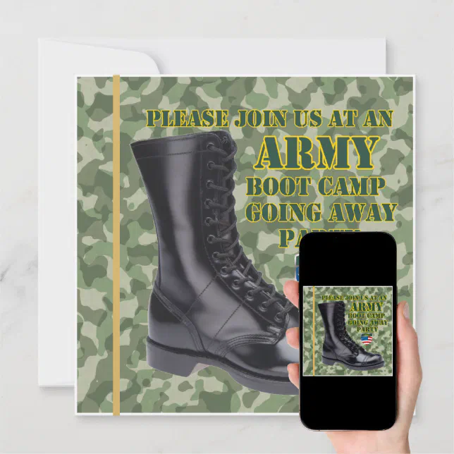 Soldier Boot Camp Going Away Party Invitation (Downloadable)