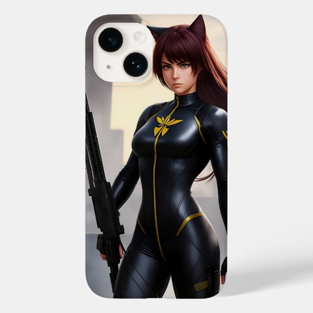 Soldier catgirl stands tall and strong Case-Mate iPhone case (Back)