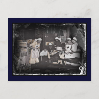 Soldier Child Nurses at First Aid Station Postcard