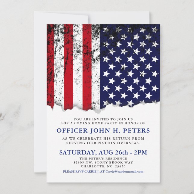 Soldier Coming Home Party Announcement | Invite (Front)