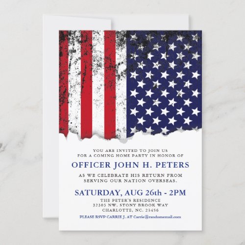 Soldier Coming Home Party Announcement  Invite