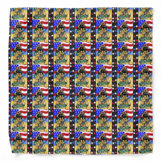 Soldier Dachshund Bandana (Front)