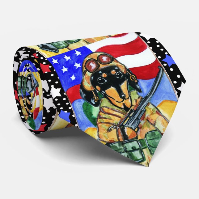 Soldier Dachshund Neck Tie (Rolled)