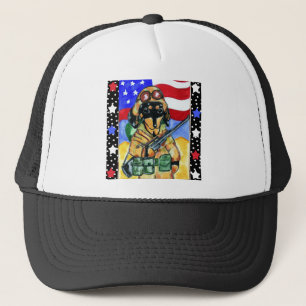 Soldier Dachshund Trucker Hat