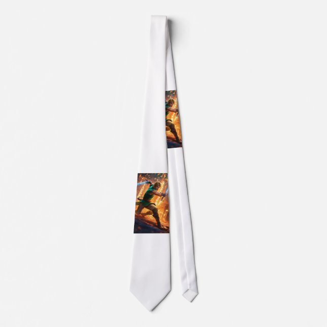 Soldier Designed Print Socks Neck Tie (Front)