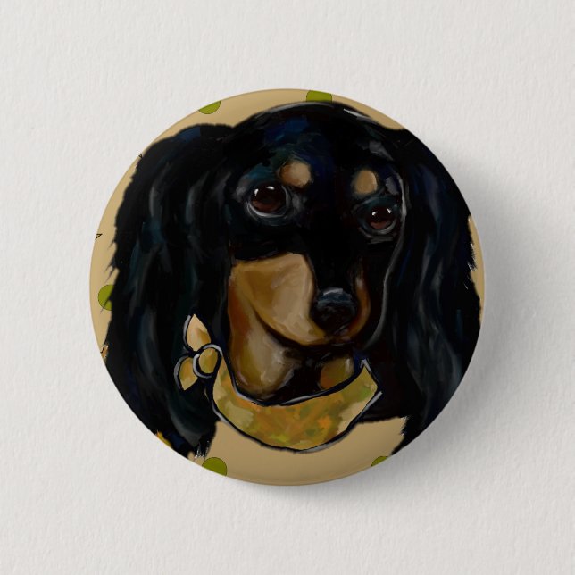 Soldier  Doxie Pinback Button (Front)