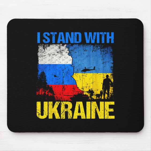 Soldier Flag Support I Stand With Ukraine Russian  Mouse Pad (Front)