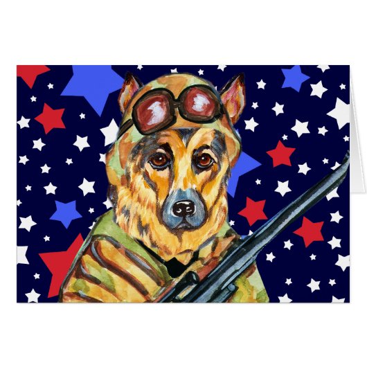SOLDIER GERMAN SHEPHERD CARDS (Front Horizontal)