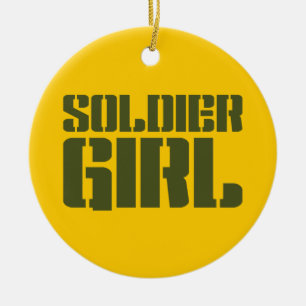 SOLDIER GIRL CERAMIC ORNAMENT