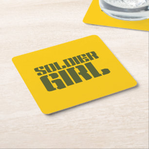 SOLDIER GIRL SQUARE PAPER COASTER