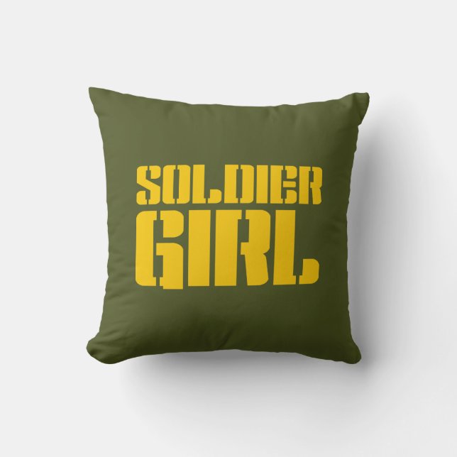 SOLDIER GIRL THROW PILLOW (Front)
