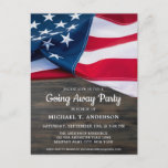 Soldier Going Away Party American Flag Military Invitation Postcard