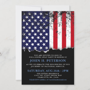 Soldier Going Away Party Announcement Invite FS