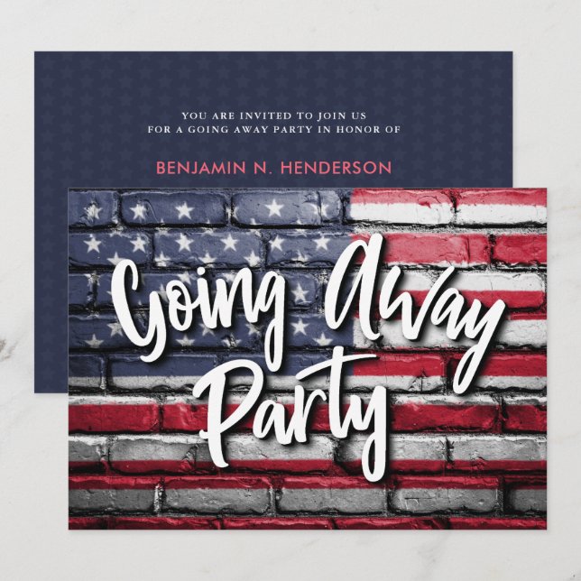 Soldier Going Away Party Patriotic Invitation (Front/Back)