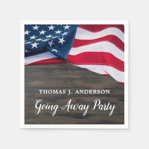 Soldier Going Away Party USA Flag Military Napkins