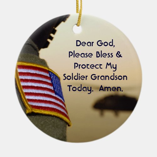 Soldier Grandson Prayer Ornament