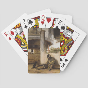 Soldier Guarding a Gate With his Pet Dog Poker Cards