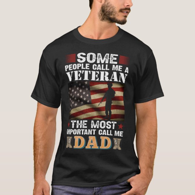 Soldier Honor Duty America People Call Me Veteran  T-Shirt (Front)