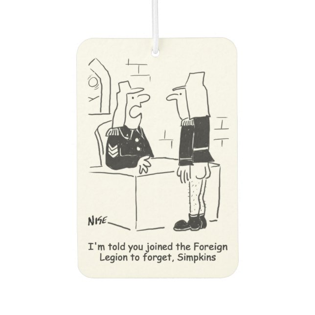 Soldier in the French Foreign Legion Cartoon Air Freshener (Front)