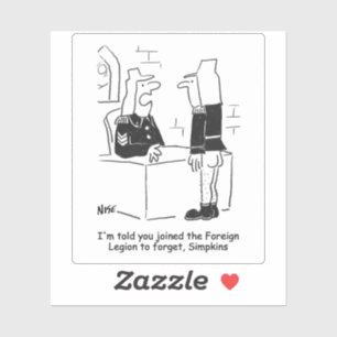 Soldier in the French Foreign Legion Cartoon Sticker