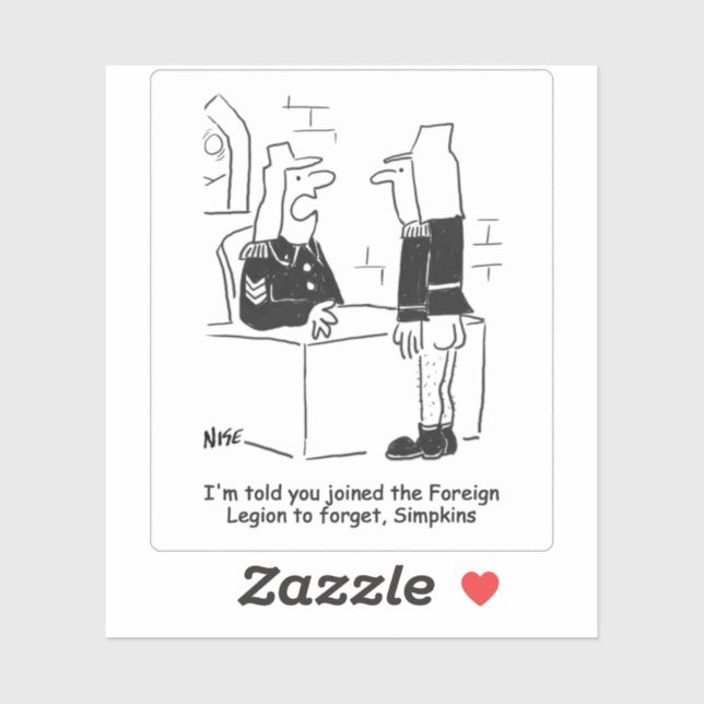 Soldier in the French Foreign Legion Cartoon Sticker (Sheet)