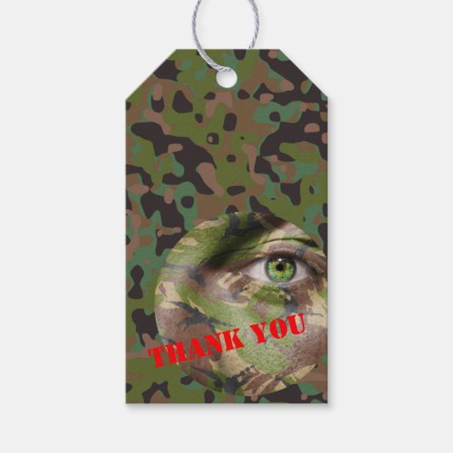 Soldier Joe GI Camouflage Party Gift Tags