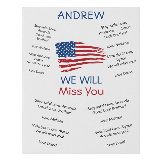 Soldier Military Going Away Party Guest Book Sign (Front)