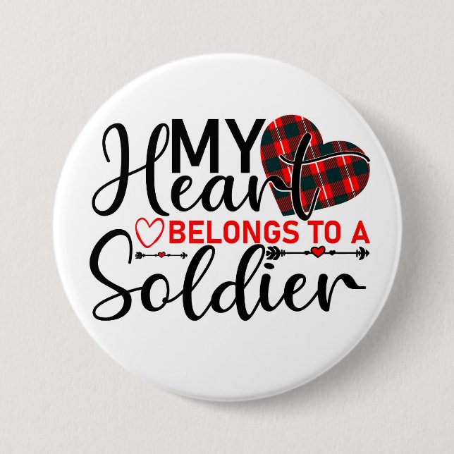 Soldier Military Love Support Button (Front)