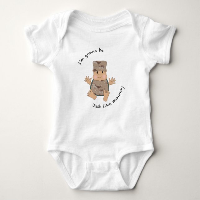 Soldier mommy baby bodysuit (Front)