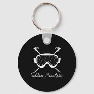 Soldier Mountain Idaho Skiing Ski Goggles Vacation Keychain
