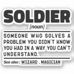 Soldier Noun Definition Retired Veteran Dad Cool Sticker