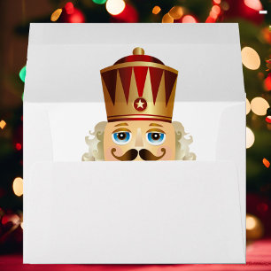 Soldier Nutcracker Red Gold Card Invitation Envelope