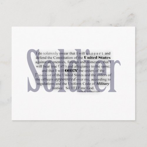 soldier oath postcard