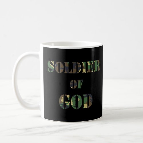 SOLDIER OF GOD  CAMO LETTERS  CAMOUFLAGE   COFFEE MUG