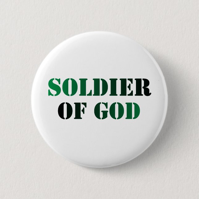 Soldier of God vert & noir Button (Front)