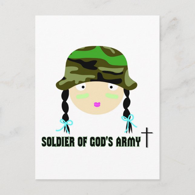 Soldier of Gods Army christian gift Postcard (Front)