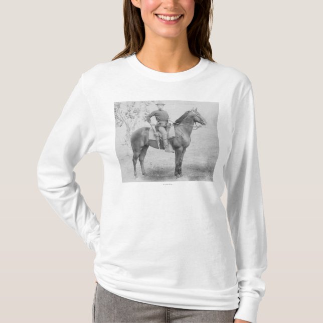 Soldier on His Horse in South Dakota Photograph T-Shirt (Front)