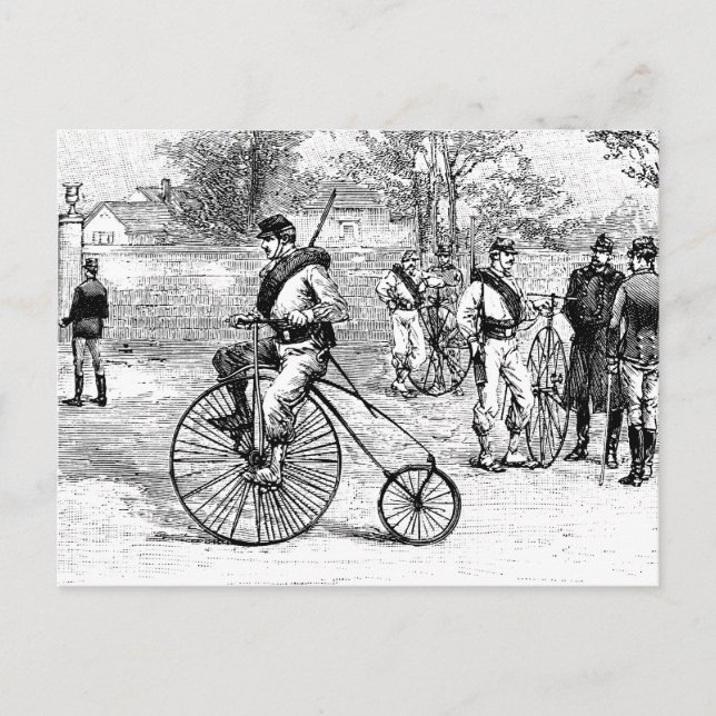 Soldier On Penny Farthing Bicycle Postcard (Front)