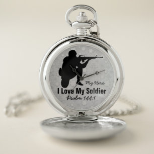 Soldier  Pocket Watch: Silver Watch