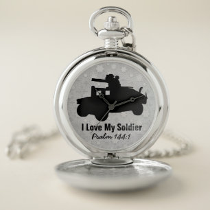 Soldier  Pocket Watch: Silver Watch